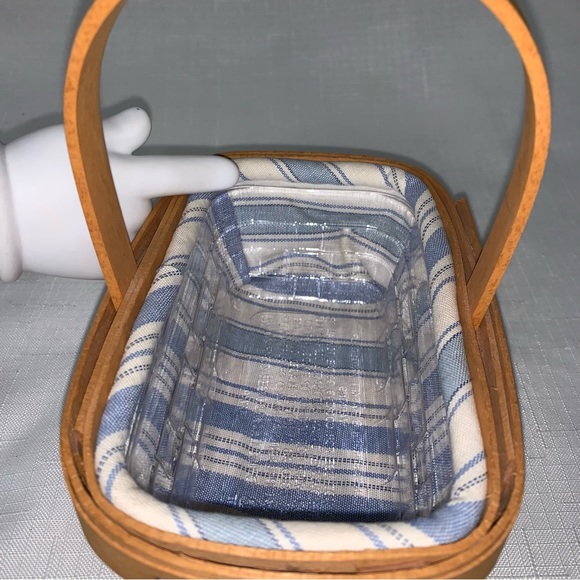🆕 Longaberger Vintage Parsley Basket COttagecore Cloth Liner Plastic Protector - Picture 13 of 15